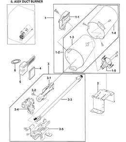 Heater Assy Diagram and Parts List for DV338AGB XAA-0000 Samsung Dryer