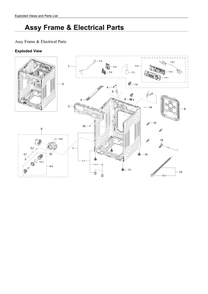 Frame And Electrical Assembly Diagram and Parts List for WF45A6400AW US-00 Samsung Washer