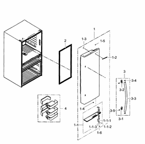 Right Door Diagram and Parts List for RF31FMEDBBC AA-0004 Samsung Refrigerator