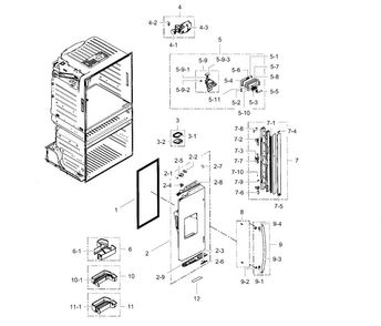 Refrigerator Door L Diagram and Parts List for RF4287HABP XAA-0004 Samsung Refrigerator