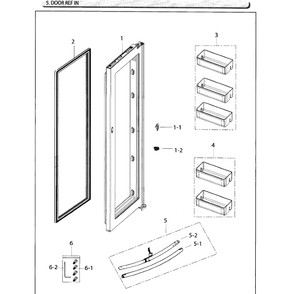 Door Ref Inner Diagram and Parts List for RH25H5611SG AA-01 Samsung Refrigerator