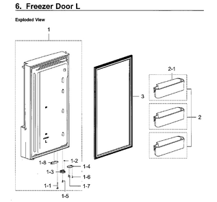 Freezer Door Lt Diagram and Parts List for RF28K9070SG AA-0001 Samsung Refrigerator