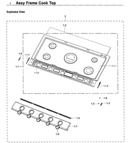 Frame Diagram and Parts List for NA36K6550TG AA-0000 Samsung Cooktop