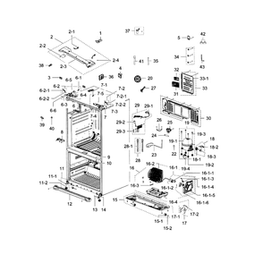 Cabinet Diagram and Parts List for RF267ACWP XAA-0000 Samsung Refrigerator