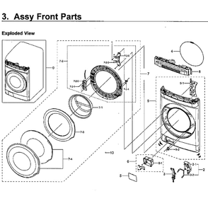 Part Location Diagram of DC97-16018Z Samsung Cover Assembly Filter