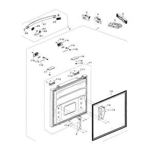 Freezer Door Diagram and Parts List for RF18HFENBSP AA-0000 Samsung Refrigerator