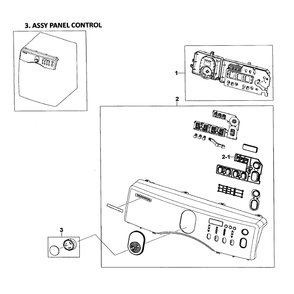 Control Panel Diagram and Parts List for DV218AEW XAA-01 Samsung Dryer