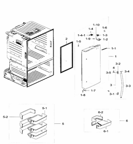 Right Door Diagram and Parts List for RF28HFEDTSR AA-0005 Samsung Refrigerator