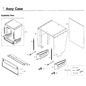 Case Diagram and Parts List for DW80K7050US AA-0000 Samsung Dishwasher
