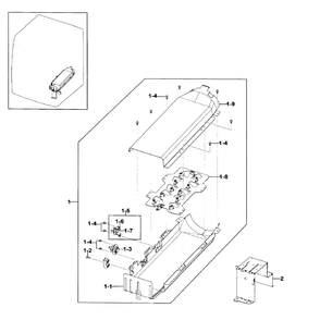 Duct Heater Diagram and Parts List for DV330AEB XAA-0002 Samsung Dryer