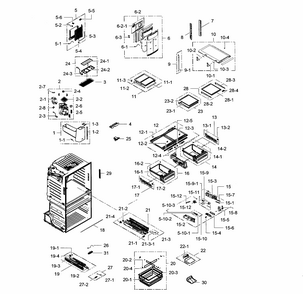 Refrigerator Diagram and Parts List for RF28HMEDBSR AA-0009 Samsung Refrigerator