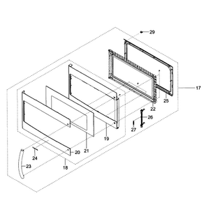 Part Location Diagram of DE94-02520C Samsung Door Assembly