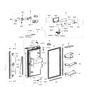 Fridge Door Lt Diagram and Parts List for RF32FMQDBSR AA-09 Samsung Refrigerator