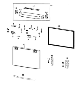 Freezer Door Diagram and Parts List for RF4287HAPN XAA-0001 Samsung Refrigerator