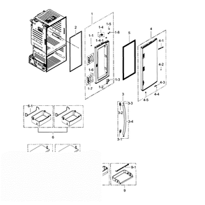 Refrigerator Door R Diagram and Parts List for RF30HDEDTSR AA-02 Samsung Refrigerator