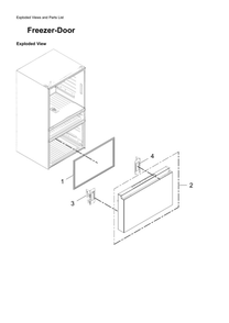 Freezer Door Parts Diagram and Parts List for RF23M8590SR AA-01 Samsung Refrigerator