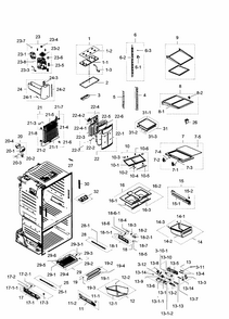 Fridge Diagram and Parts List for RF28HDEDPBC AA-0000 Samsung Refrigerator