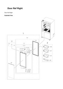 Right Refrigerator Door Parts Diagram and Parts List for RF30BB620012 AA-00 Samsung Refrigerator
