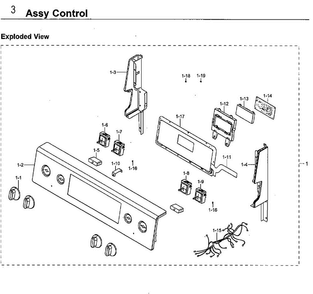 Part Location Diagram of DG44-01006B Samsung Range Dual Surface Element Control Switch