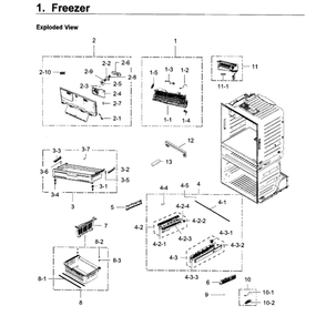 Freezer Diagram and Parts List for RF28JBEDBSG AA-0006 Samsung Refrigerator