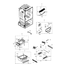 Freezer Diagram and Parts List for RF28HFEDBBC AA-02 Samsung Refrigerator
