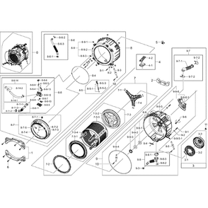 Tub And Drum Diagram and Parts List for WF457ARGSGR A2-0000 Samsung Washer