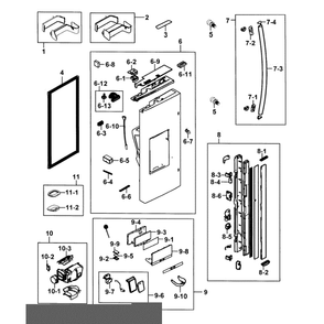 Refrigerator Door L Diagram and Parts List for RF23HCEDBBC AA-0001 Samsung Refrigerator