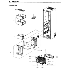 Freezer Diagram and Parts List for RB12J8896S4 AA-01 Samsung Refrigerator