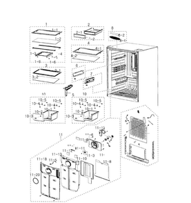 Refrigerator Diagram and Parts List for RB195ACPN XAA-0001 Samsung Refrigerator