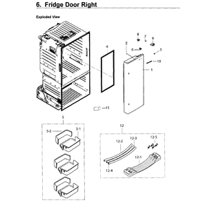 Fridge Door R Diagram and Parts List for RF263TEAEWW AA-03 Samsung Refrigerator