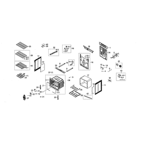 Main Unit Diagram and Parts List for NE59N6650SG AA-00 Samsung Range