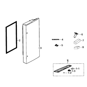 Door Right Diagram and Parts List for RF260BEAESR AA-02 Samsung Refrigerator