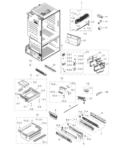 Freezer Diagram and Parts List for RF263TEAESR AA-0004 Samsung Refrigerator