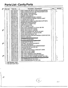 Parts List-cavity Parts/standard Parts Page 2 Diagram and Parts List for MW4620T XAA Samsung Microwave
