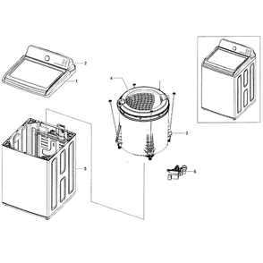 Main Assembly Diagram and Parts List for WA400PJHDWR AA-01 Samsung Washer