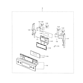 Control Panel Diagram and Parts List for FE710DRS XAA-02 Samsung Range