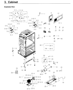 Cabinet Diagram and Parts List for RF4267HARS XAA-0004 Samsung Refrigerator