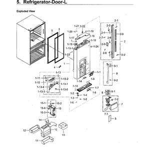 Fridge Door Lt Diagram and Parts List for RF23M8590SR AA-0000 Samsung Refrigerator