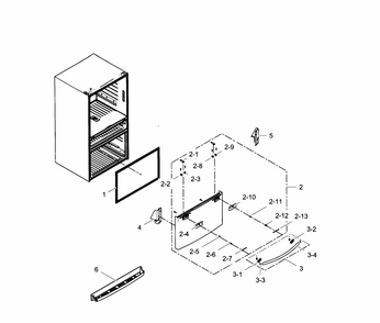 Freezer Door Diagram and Parts List for RF30HBEDBSR AA-0002 Samsung Refrigerator