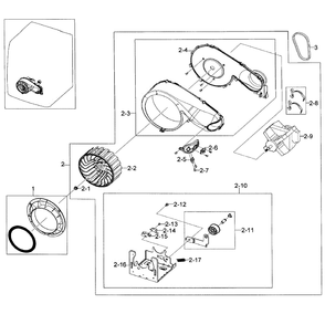 Motor Assembly Diagram and Parts List for DV448AGE XAA-01 Samsung Dryer