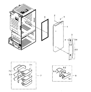Right Door Diagram and Parts List for RF323TEDBSR AA-0001 Samsung Refrigerator