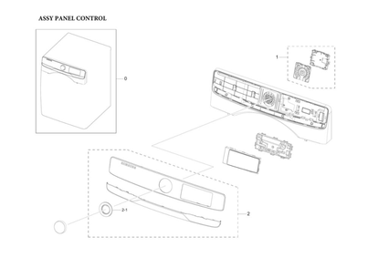 Control Panel Assembly Diagram and Parts List for DVE50R8500W A3-00 Samsung Dryer