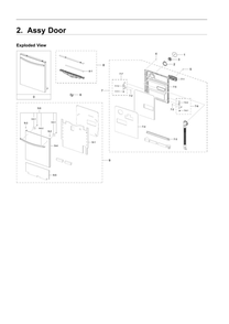 Part Location Diagram of DD82-01660A Samsung Door Hinge (Left)
