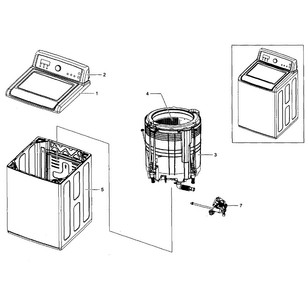 Main Assy Diagram and Parts List for WA484DSHASU A1-0001 Samsung Washer