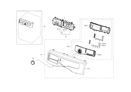 Control Panel Diagram and Parts List for WF210ANW XAA-0003 Samsung Washer