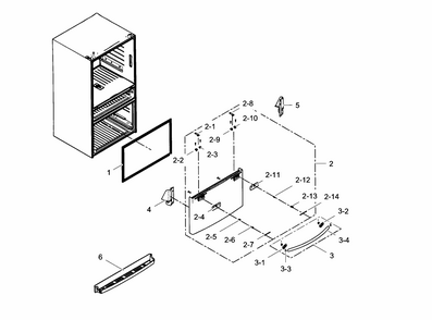 Freezer Door Diagram and Parts List for RF24FSEDBSR AA-0002 Samsung Refrigerator