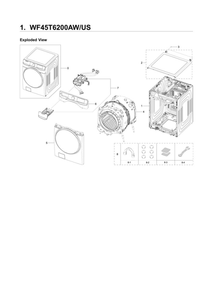 Main Assembly Diagram and Parts List for WF45T6200AW US-03 Samsung Washer