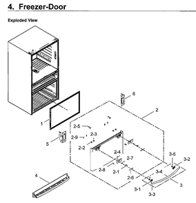 Freezer Door Diagram and Parts List for RF28HMEDBWW AA-0010 Samsung Refrigerator