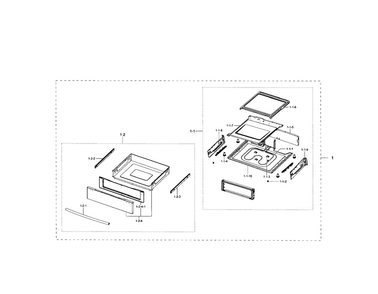 Drawer Diagram and Parts List for FE710DRS XAA-0003 Samsung Range