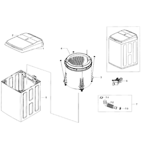 Main Asy Diagram and Parts List for WA50K8600AV A2-0011 Samsung Washer